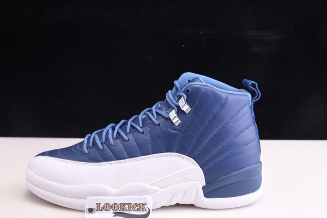 Official Maikesneakers Stone 12 Blue Air Retro Jordan 130690-404 0811